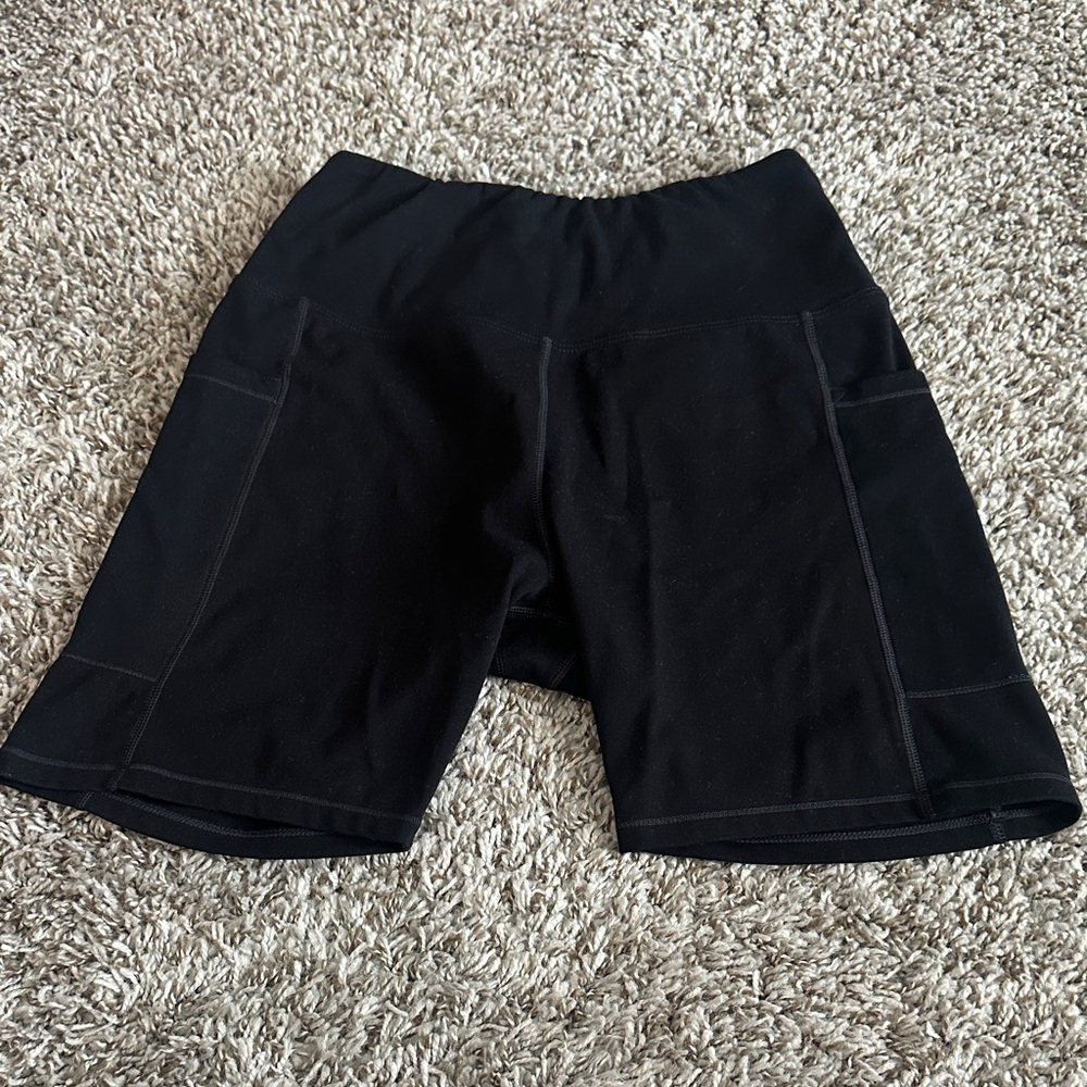 Black High-Waist Athletic Biker Shorts